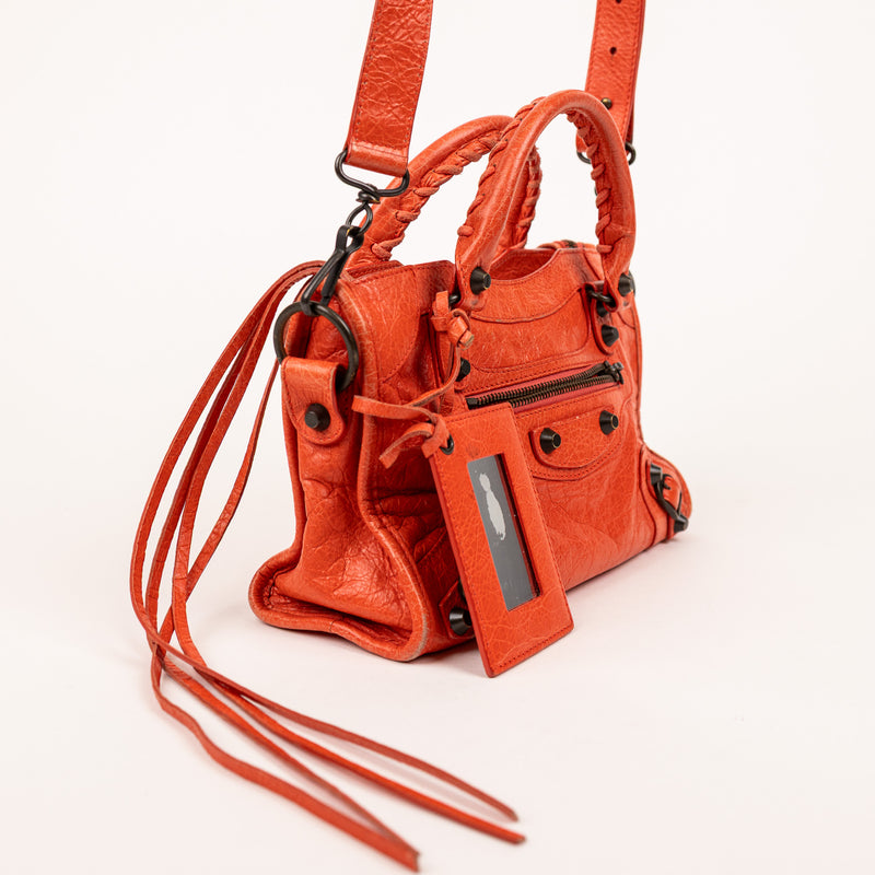 Balenciaga Orange Mini City Tote Bag