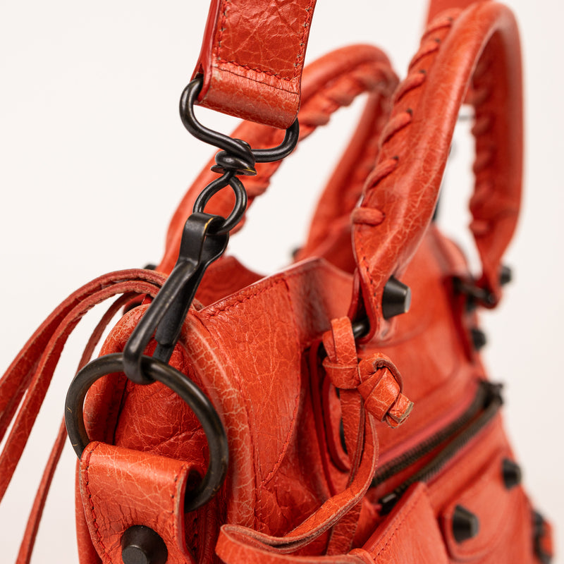 Balenciaga Orange Mini City Tote Bag