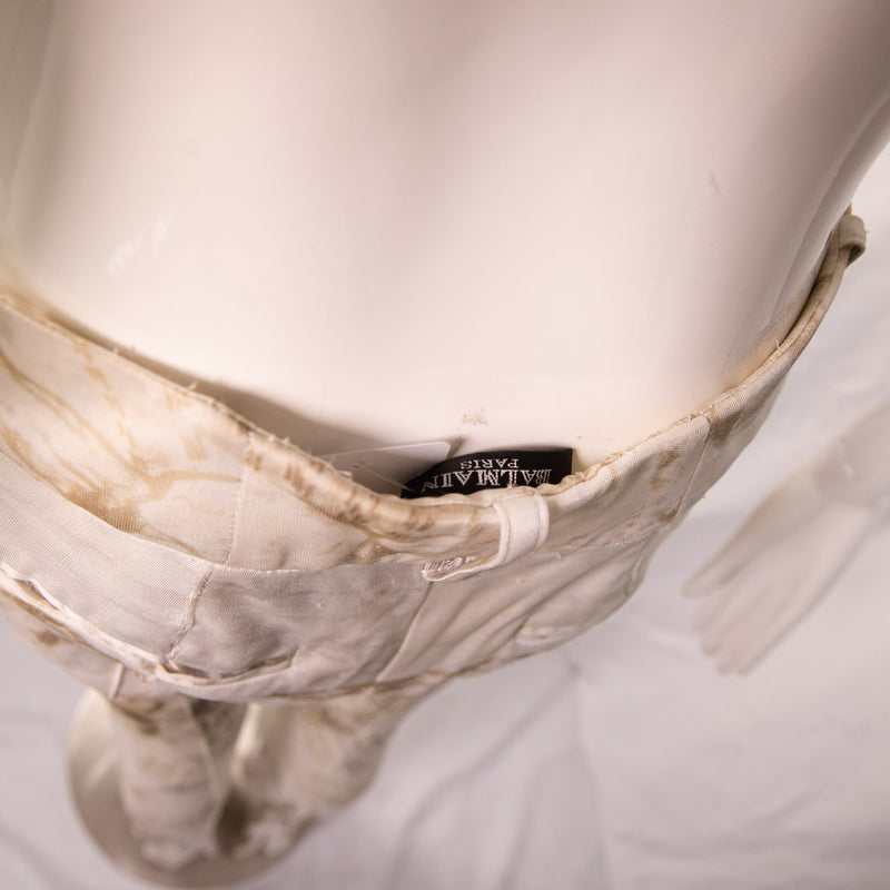 Balmain Cream Tan Beige Star Print Knit Pants Size 40