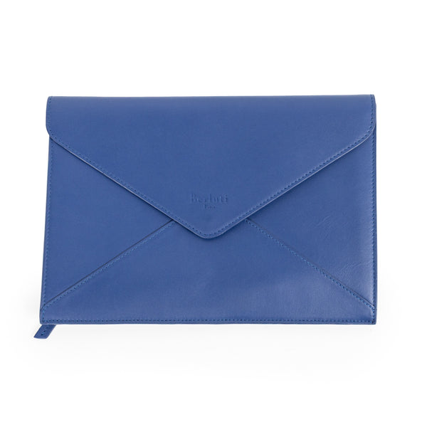 Berluti Blue Leather Passport Travel Pouch Envelope Style