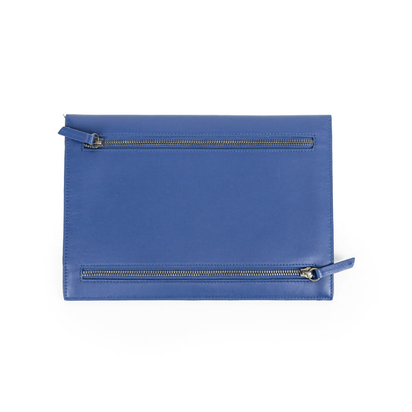 Berluti Blue Leather Passport Travel Pouch Envelope Style