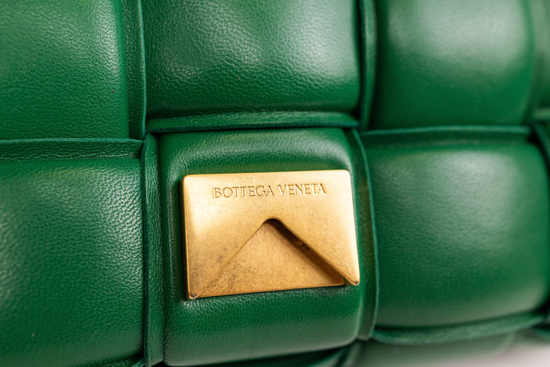 Bottega Veneta Green Leather Nappa Intreccio Cassette Bag
