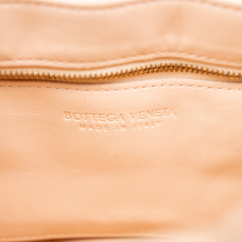 Bottega Veneta Peach Orange Pink Intrecciato Padded Cassette Crossbody Bag