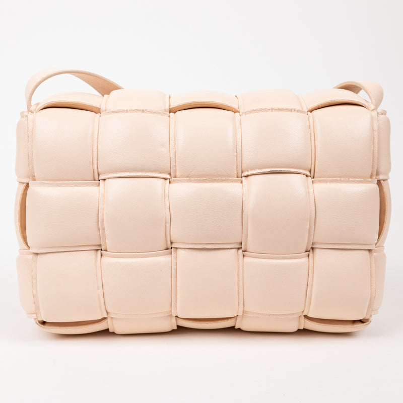 Bottega Veneta Peach Orange Pink Intrecciato Padded Cassette Crossbody Bag