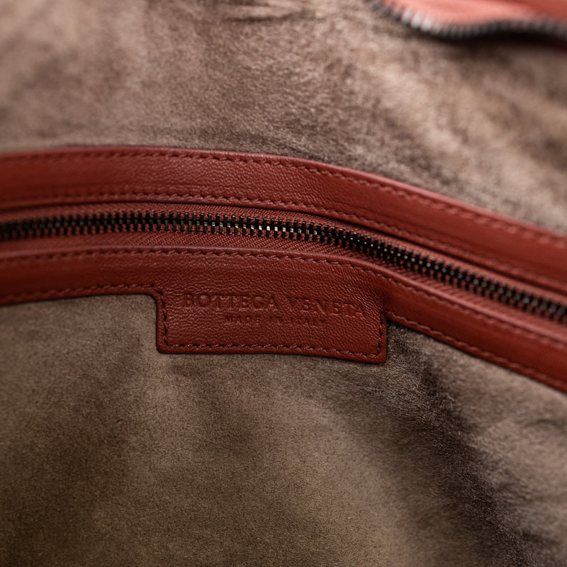 Bottega Veneta Mauve Pink Brown Intrecciato Hobo Bag