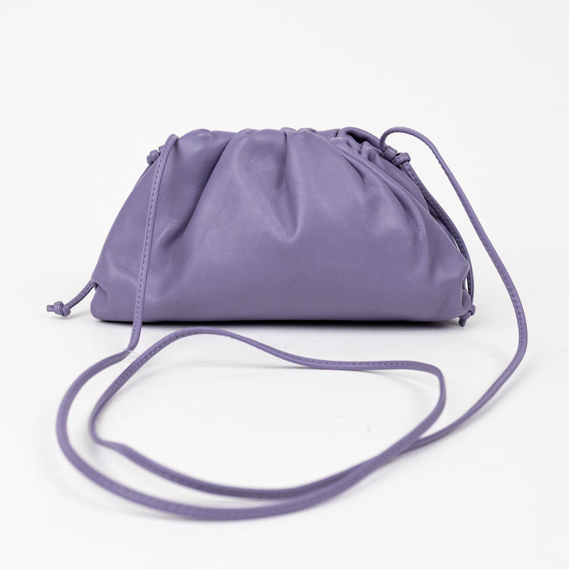 Bottega Veneta Purple Leather Mini Pouch Crossbody Bag