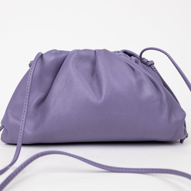 Bottega Veneta Purple Leather Mini Pouch Crossbody Bag