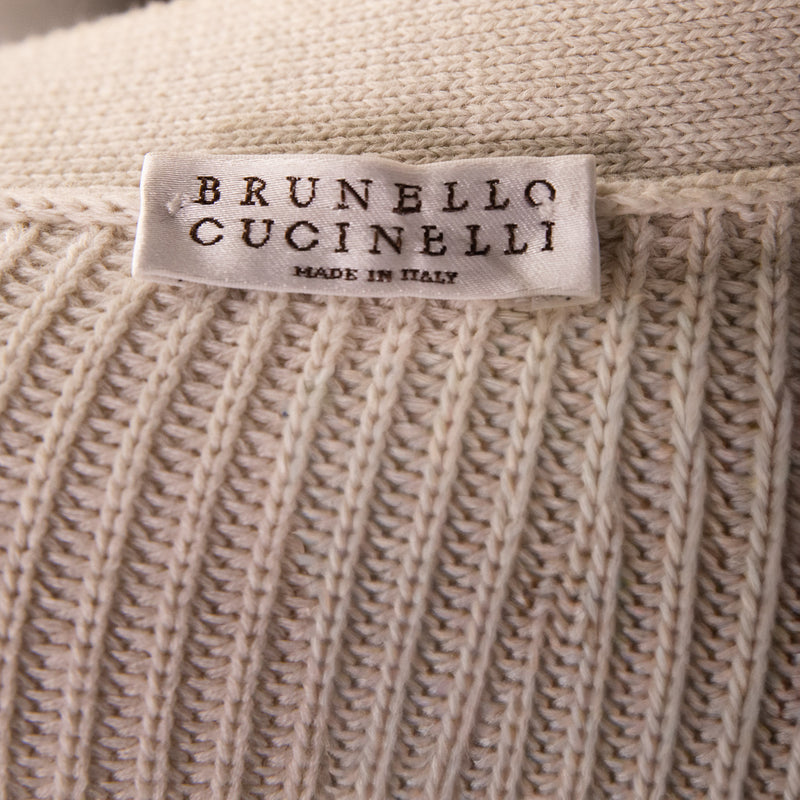 Brunello Cucinelli Cream Sequin Crochet Cardigan Size 4