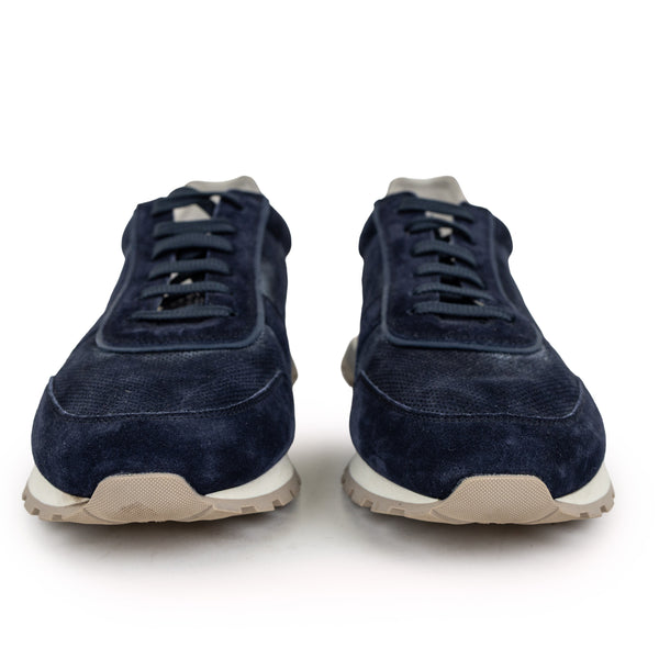 Brunello Cucinelli Navy Blue Suede Olimpo Sneakers 46