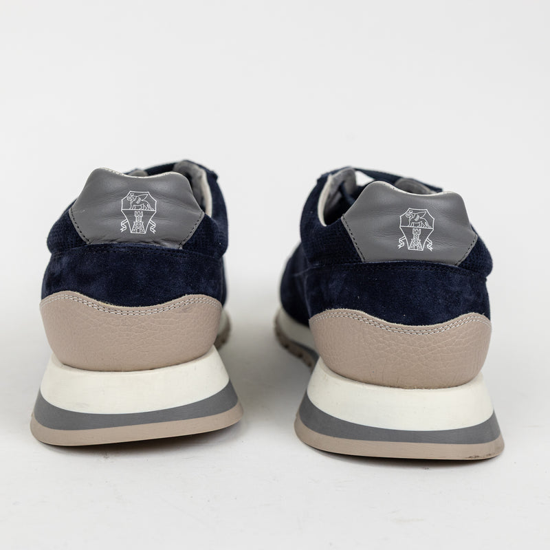 Brunello Cucinelli Navy Blue Suede Olimpo Sneakers 46