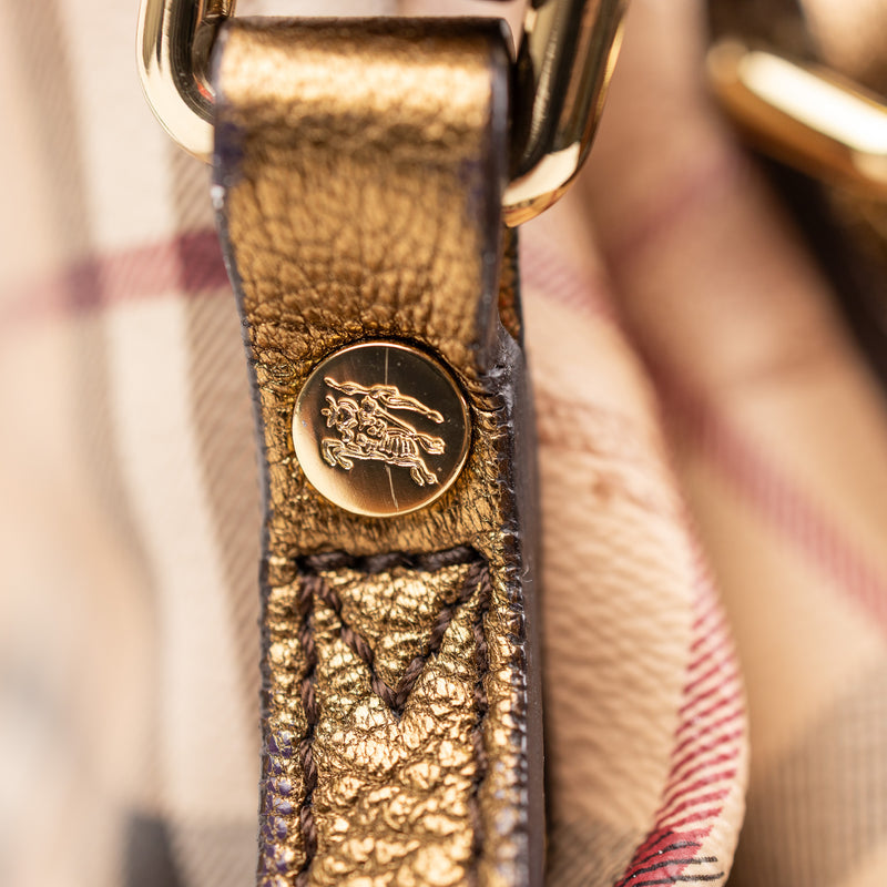 Burberry Bronze Nova Check Tote Bag