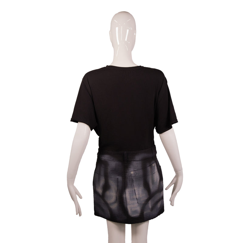 Burberry Red Black Brushed Felt Skirt Size 4