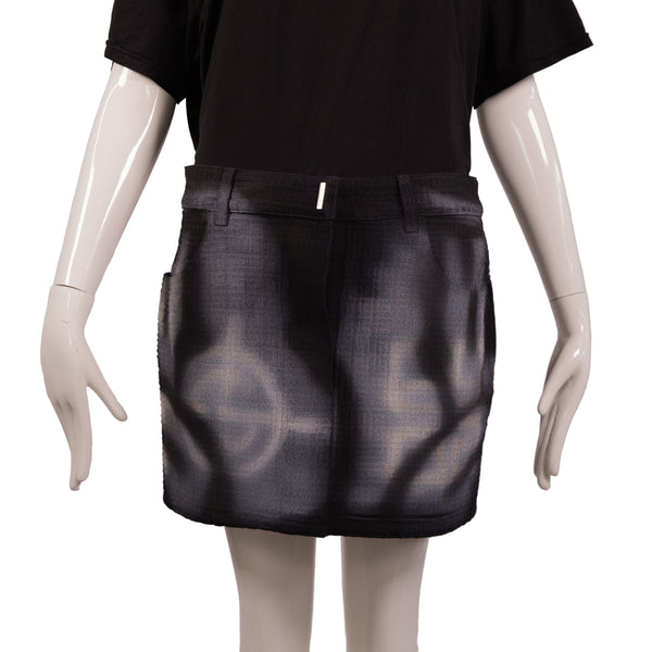 Burberry Red Black Brushed Felt Skirt Size 4