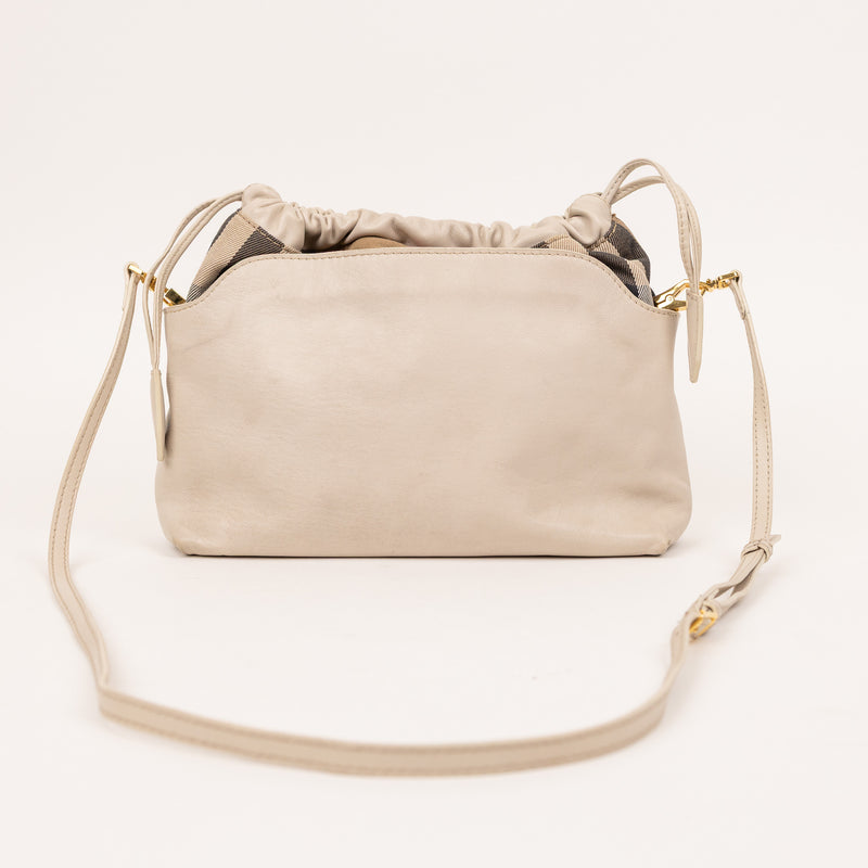 Burberry Derby House Check Tan Beige Little Crush Bag