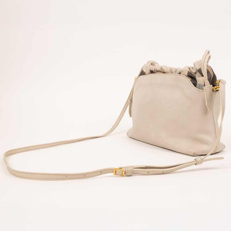 Burberry Derby House Check Tan Beige Little Crush Bag