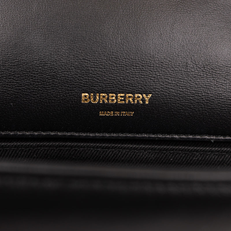 Burberry Lola Quilted Black Leather Bag with Gold Hardware