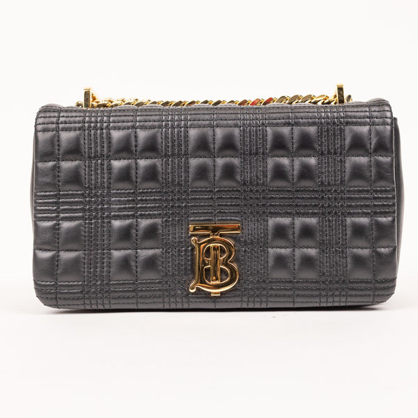 Burberry Lola Quilted Black Leather Bag with Gold Hardware