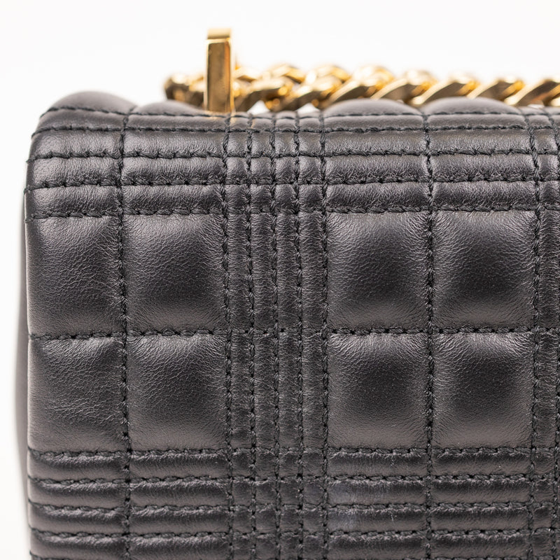 Burberry Lola Quilted Black Leather Bag with Gold Hardware