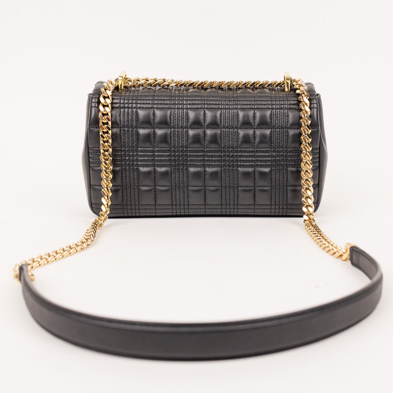 Burberry Lola Quilted Black Leather Bag with Gold Hardware