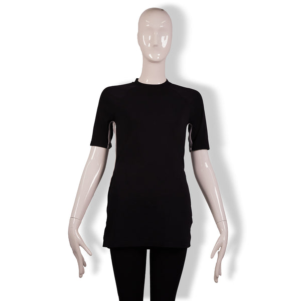 Burberry Black White Stripe-Side T-Shirt Size M