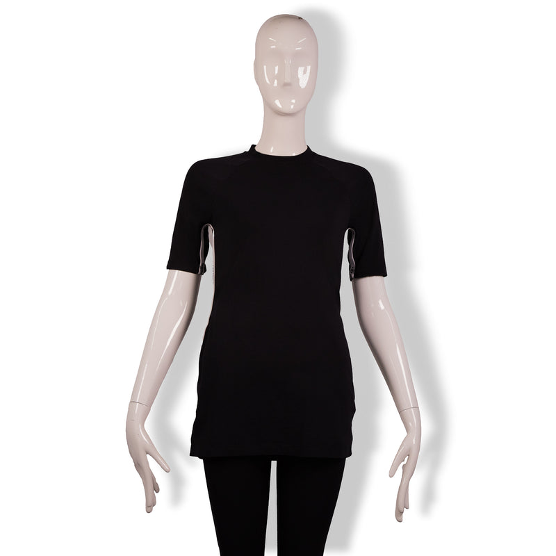 Burberry Black White Stripe-Side T-Shirt Size M