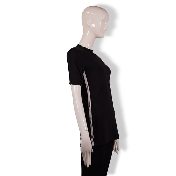 Burberry Black White Stripe-Side T-Shirt Size M