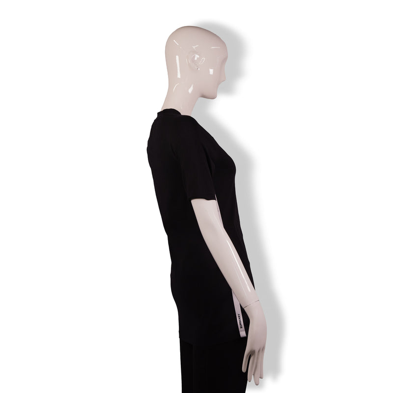 Burberry Black White Stripe-Side T-Shirt Size M