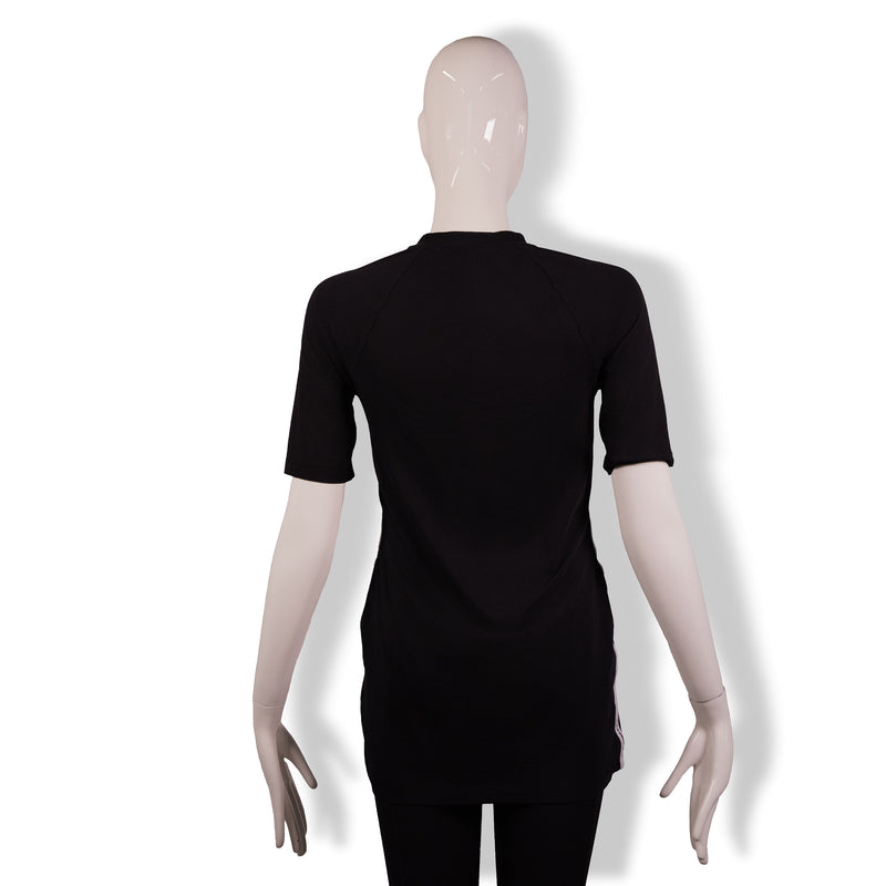 Burberry Black White Stripe-Side T-Shirt Size M