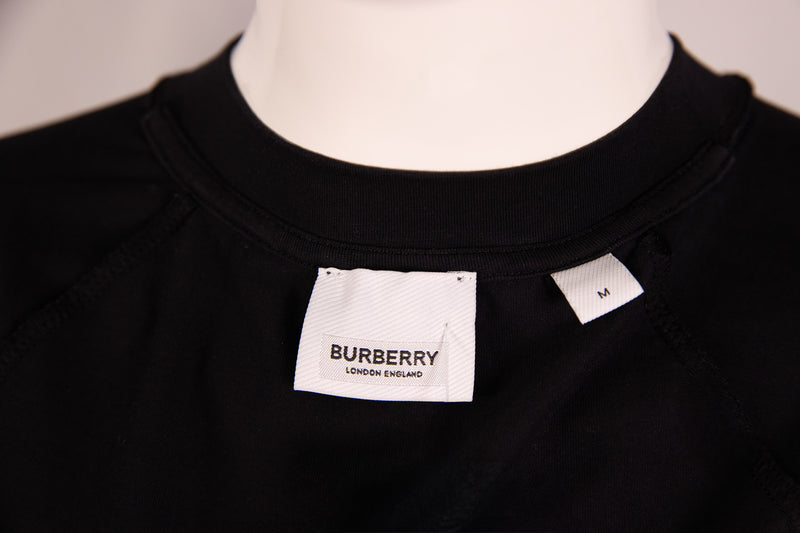 Burberry Black White Stripe-Side T-Shirt Size M