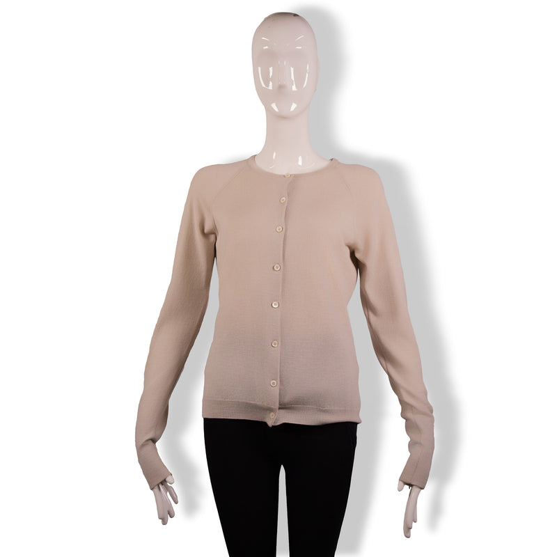 Burberry Tan Pleated Cuff Cardigan Size L