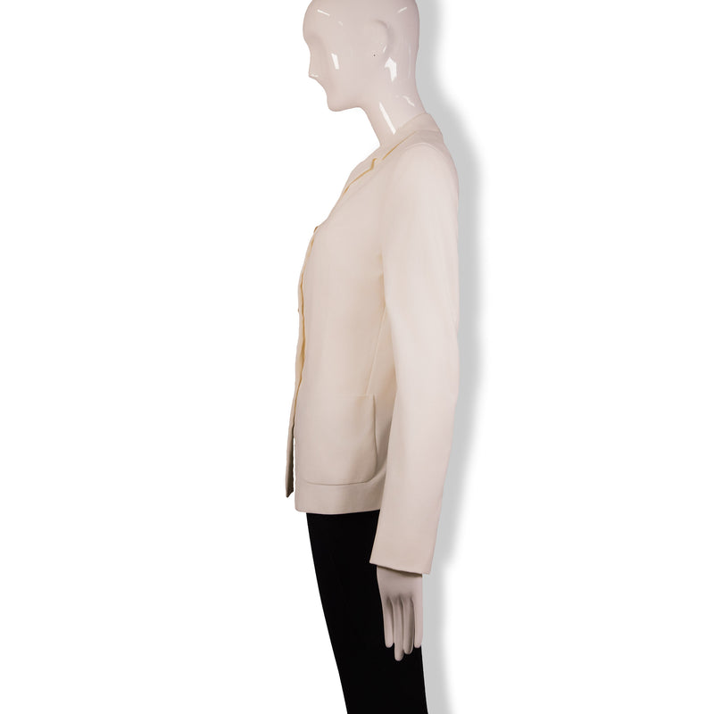 Burberry White Elastic Blazer Size 40