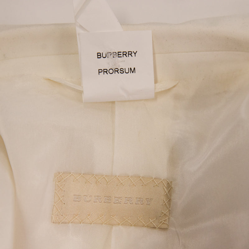 Burberry White Elastic Blazer Size 40