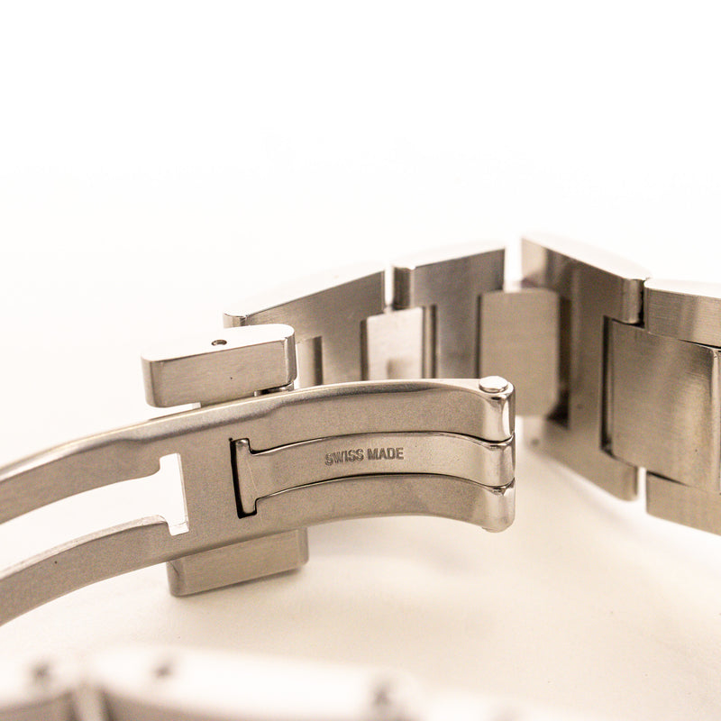 Cartier Stainless Steel Ballon Bleu 36mm Diamond Bezel Watch