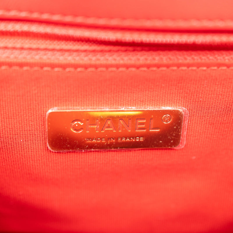 Chanel Red Lambskin Quilted 19 Shoulder Bag