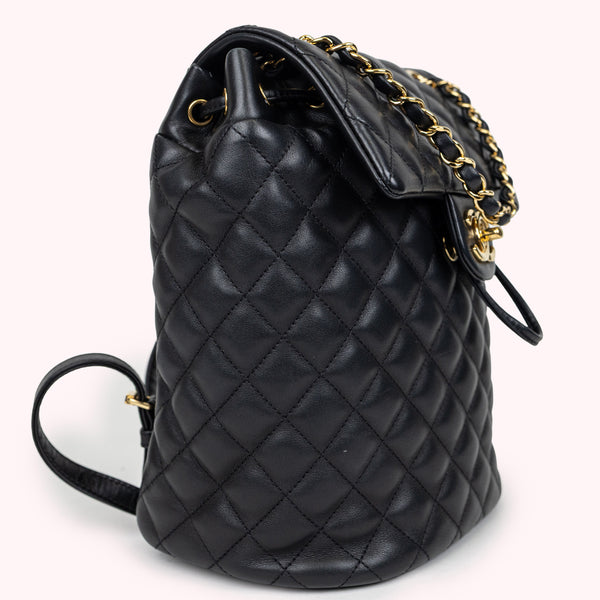 Chanel Black Lambskin Leather Urban Spirit Backpack