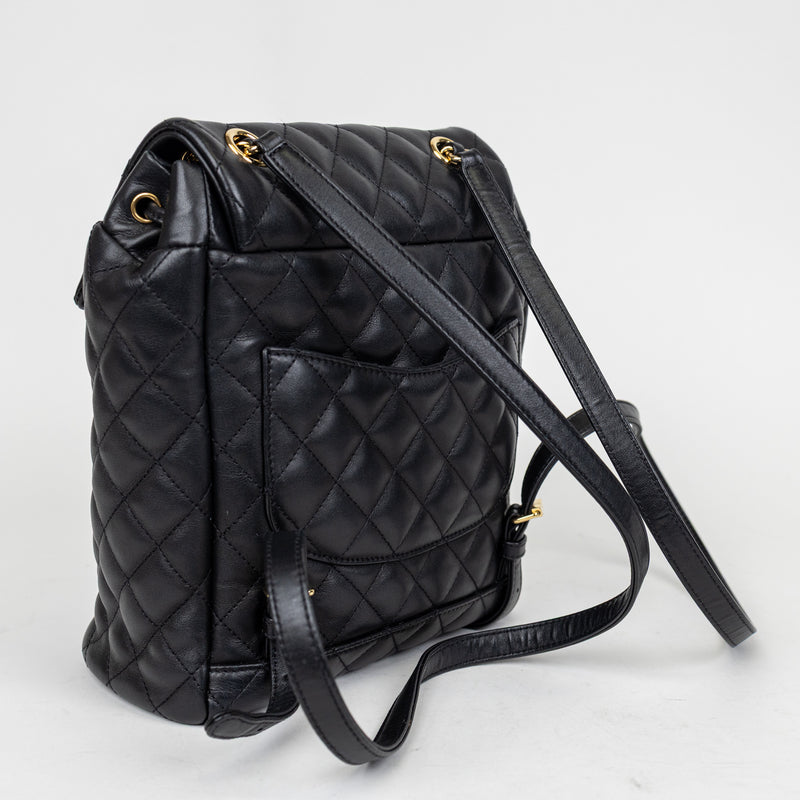 Chanel Black Lambskin Leather Urban Spirit Backpack
