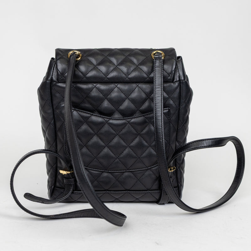 Chanel Black Lambskin Leather Urban Spirit Backpack