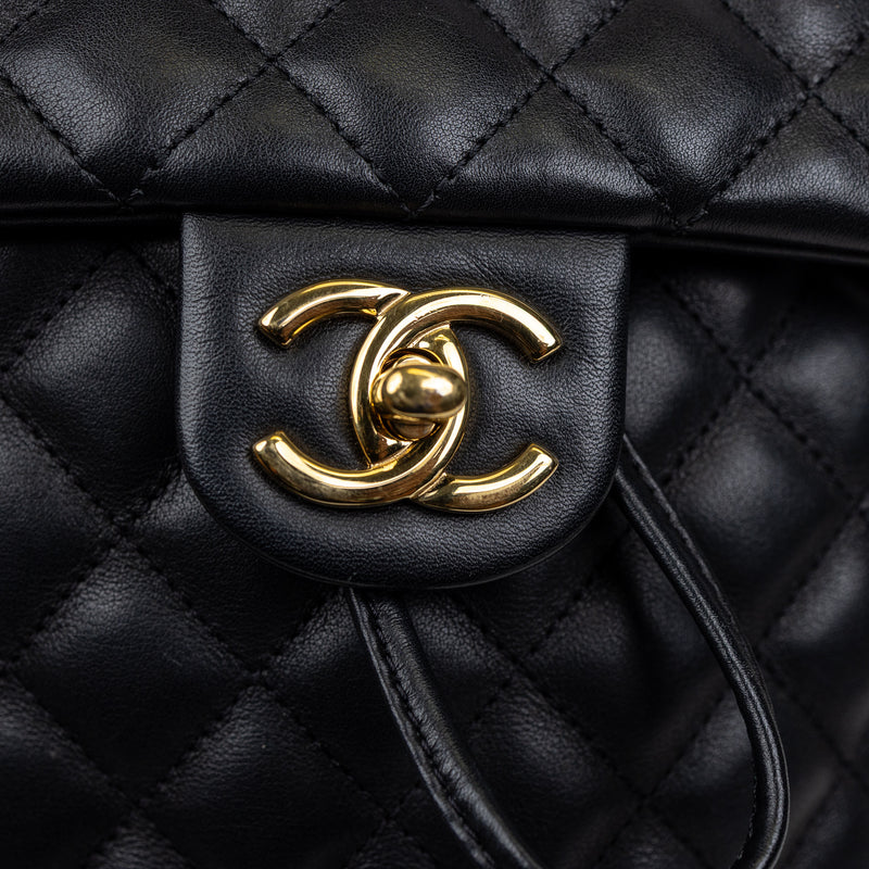 Chanel Black Lambskin Leather Urban Spirit Backpack