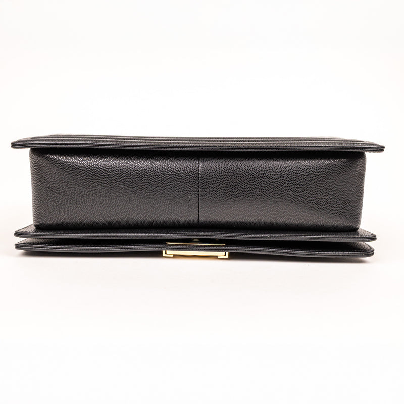 Chanel Black Caviar Leather Boy Bag Gold Hardware Medium