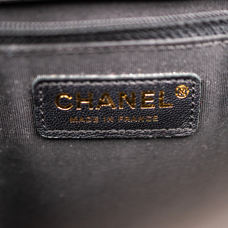 Chanel Black Caviar Leather Boy Bag Gold Hardware Medium