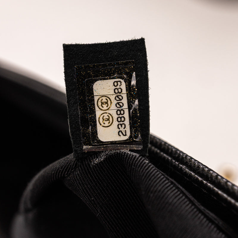 Chanel Black Caviar Leather Boy Bag Gold Hardware Medium