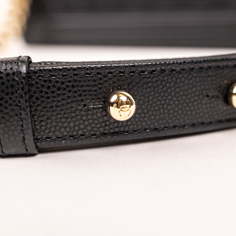 Chanel Black Caviar Leather Boy Bag Gold Hardware Medium