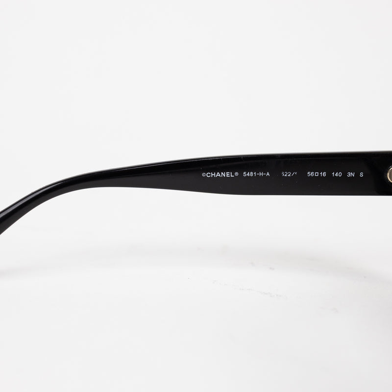 Chanel Black Acetate Cat Eye Pearl Sunglasses