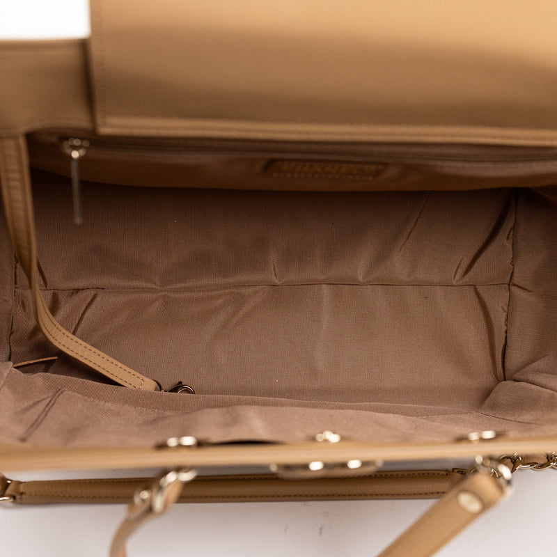 Chanel Beige Quilted Calfskin CC Satchel