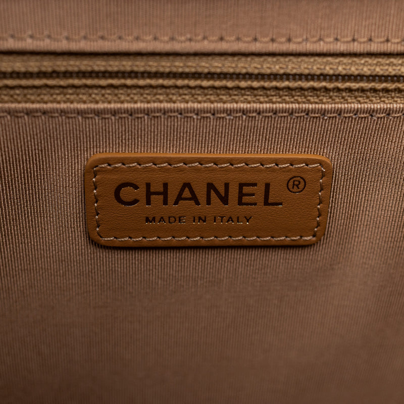 Chanel Beige Quilted Calfskin CC Satchel