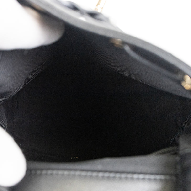 Chanel Black Chevron Top Stitch Backpack GHW