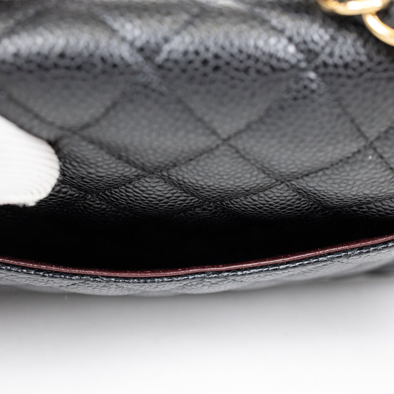 Chanel Black Caviar Leather Classic Double Flap Bag Jumbo GHW