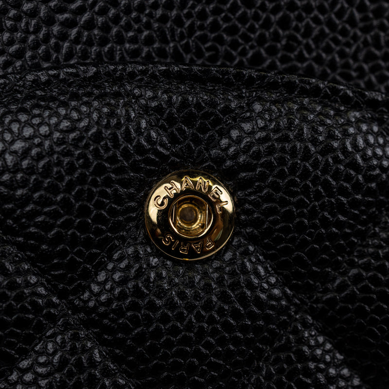 Chanel Black Caviar Leather Classic Double Flap Bag Jumbo GHW