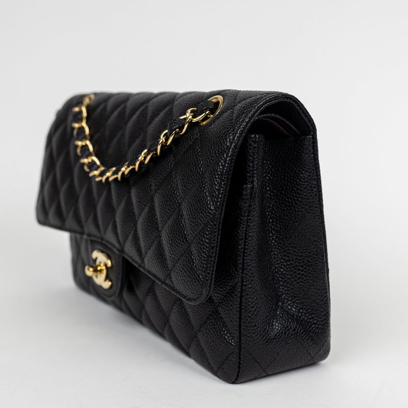 Chanel Black Caviar Leather Classic Double Flap Bag Jumbo GHW