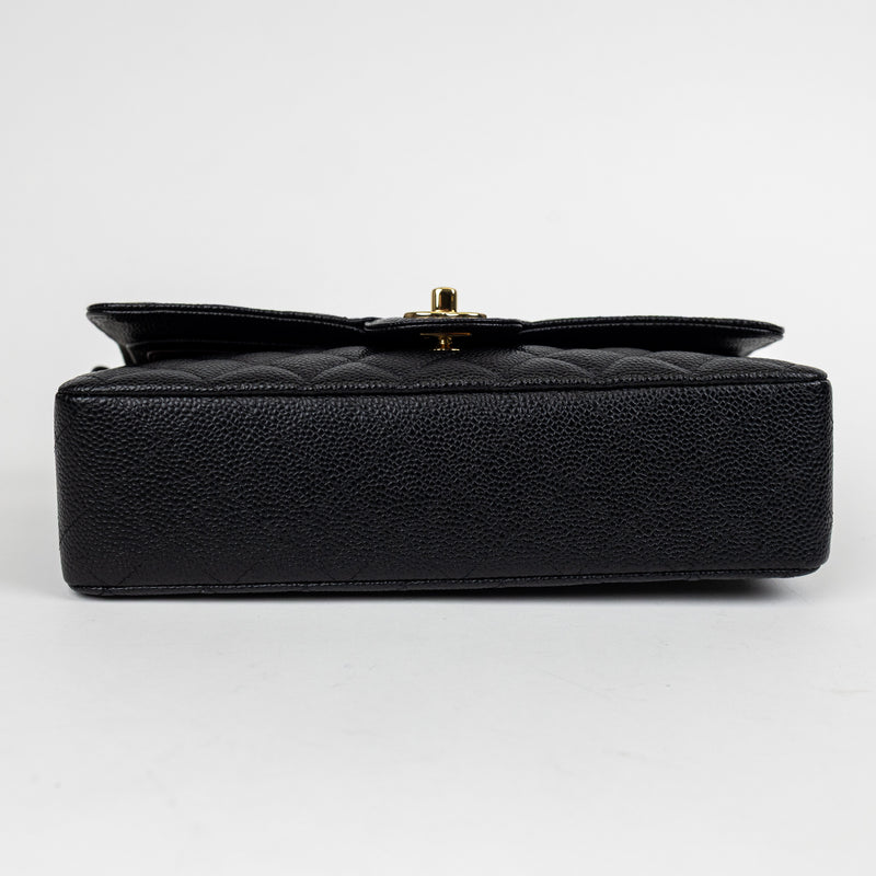 Chanel Black Caviar Leather Classic Double Flap Bag Jumbo GHW